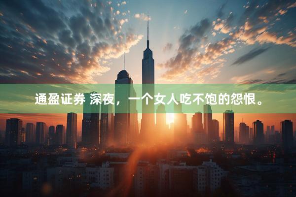 通盈证券 深夜，一个女人吃不饱的怨恨。