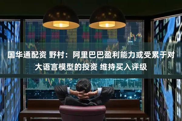 国华通配资 野村：阿里巴巴盈利能力或受累于对大语言模型的投资 维持买入评级